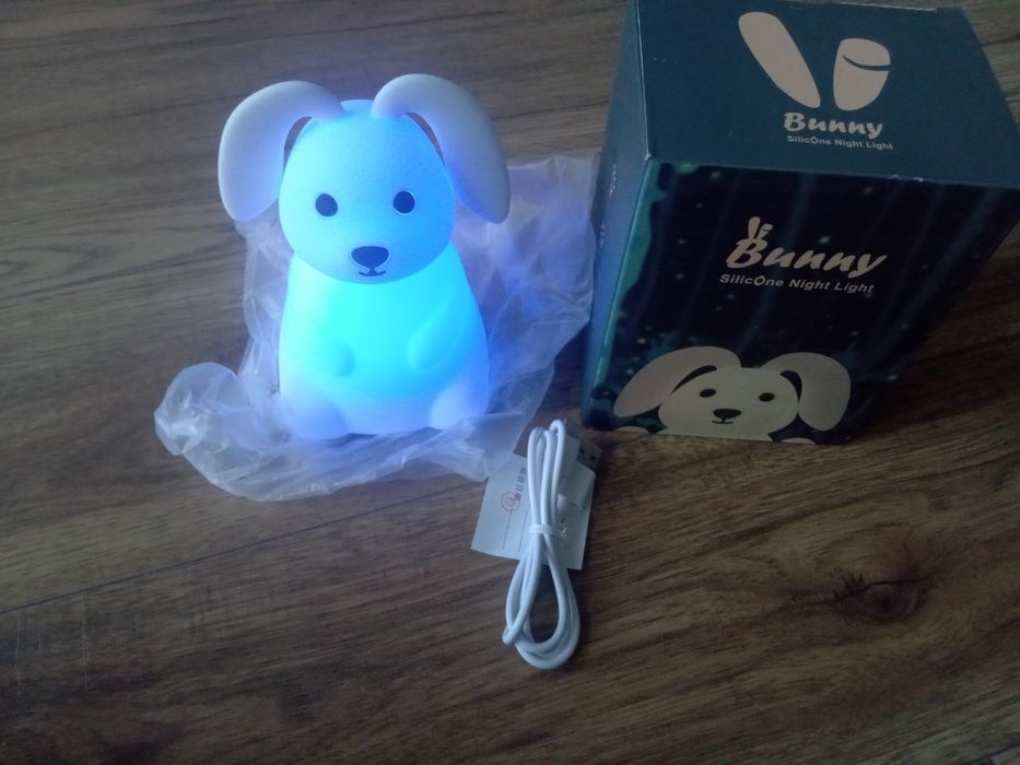 Króliczek do pokoju dziecięcego lampka nocna, silikonowa
