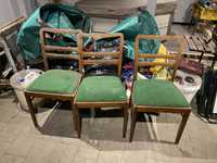 3 krzesła PRL stare vintage