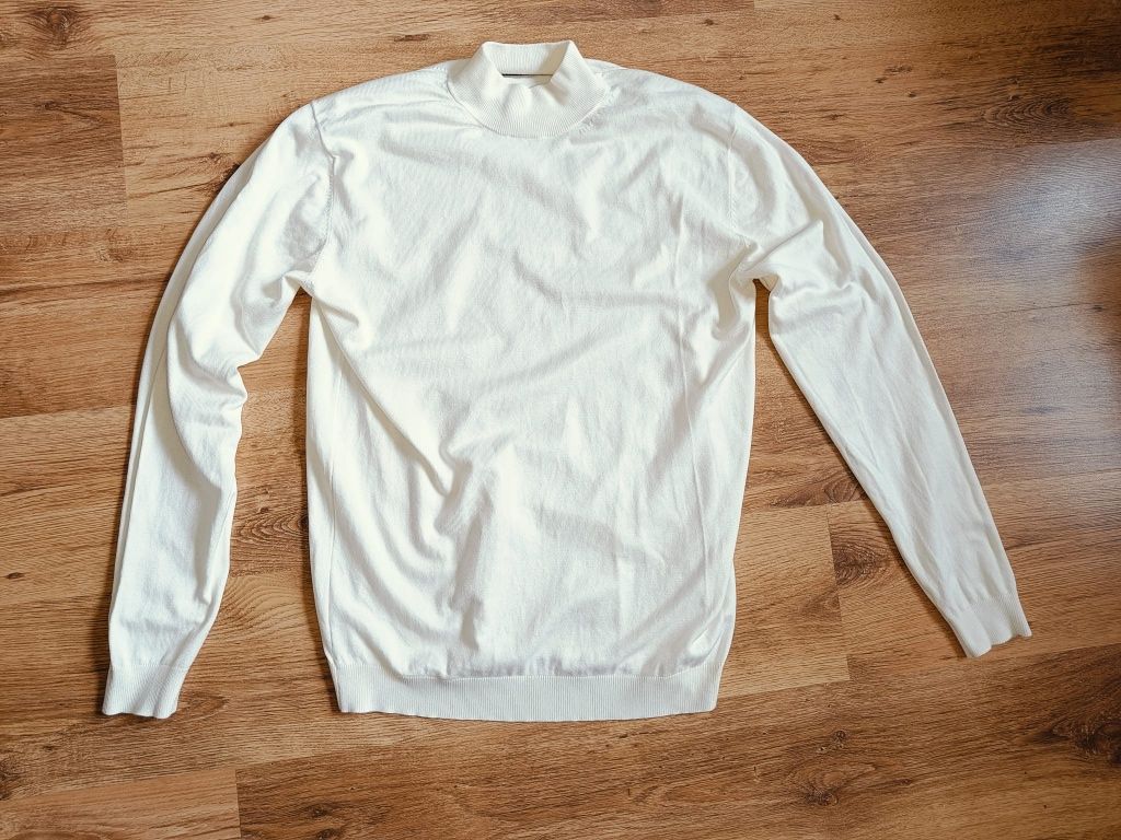 Sweter Soho xl wiskoza nylon L golf jasny elegancki bluza męska