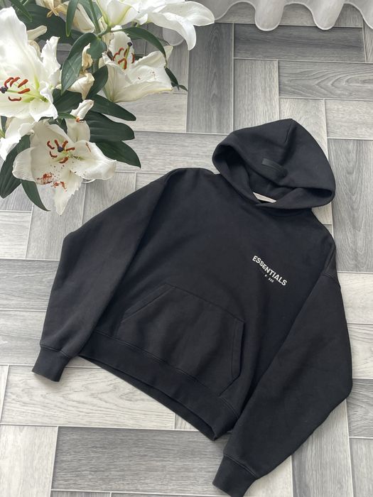 essentials hoodie black чорний М