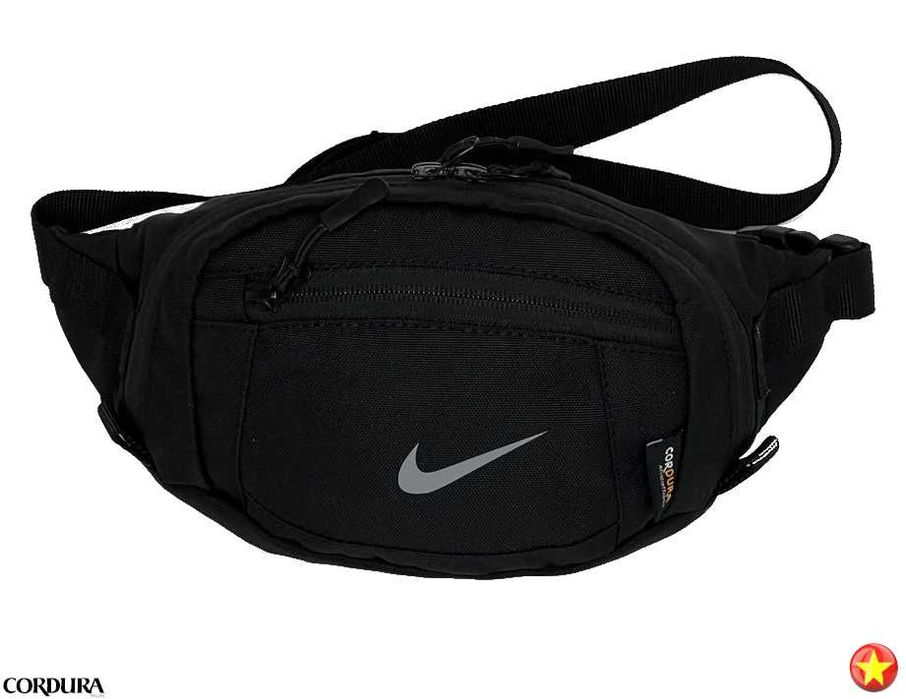 Бананка Nike Cordura 1000D Black — міська сумка з сірим логотипом