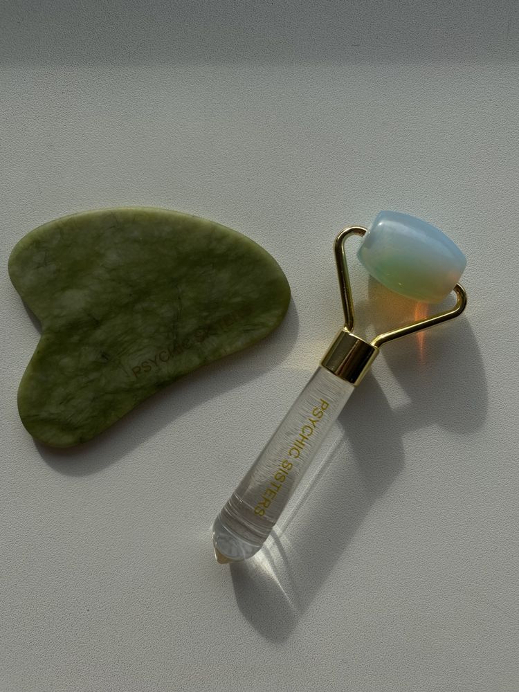 Масажер gua sha + міні ролер Psychic Sisters