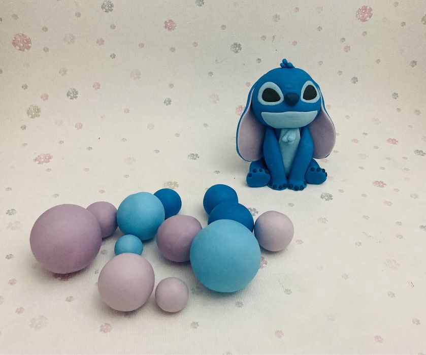 Figurki na tort z masy cukrowej Stitch