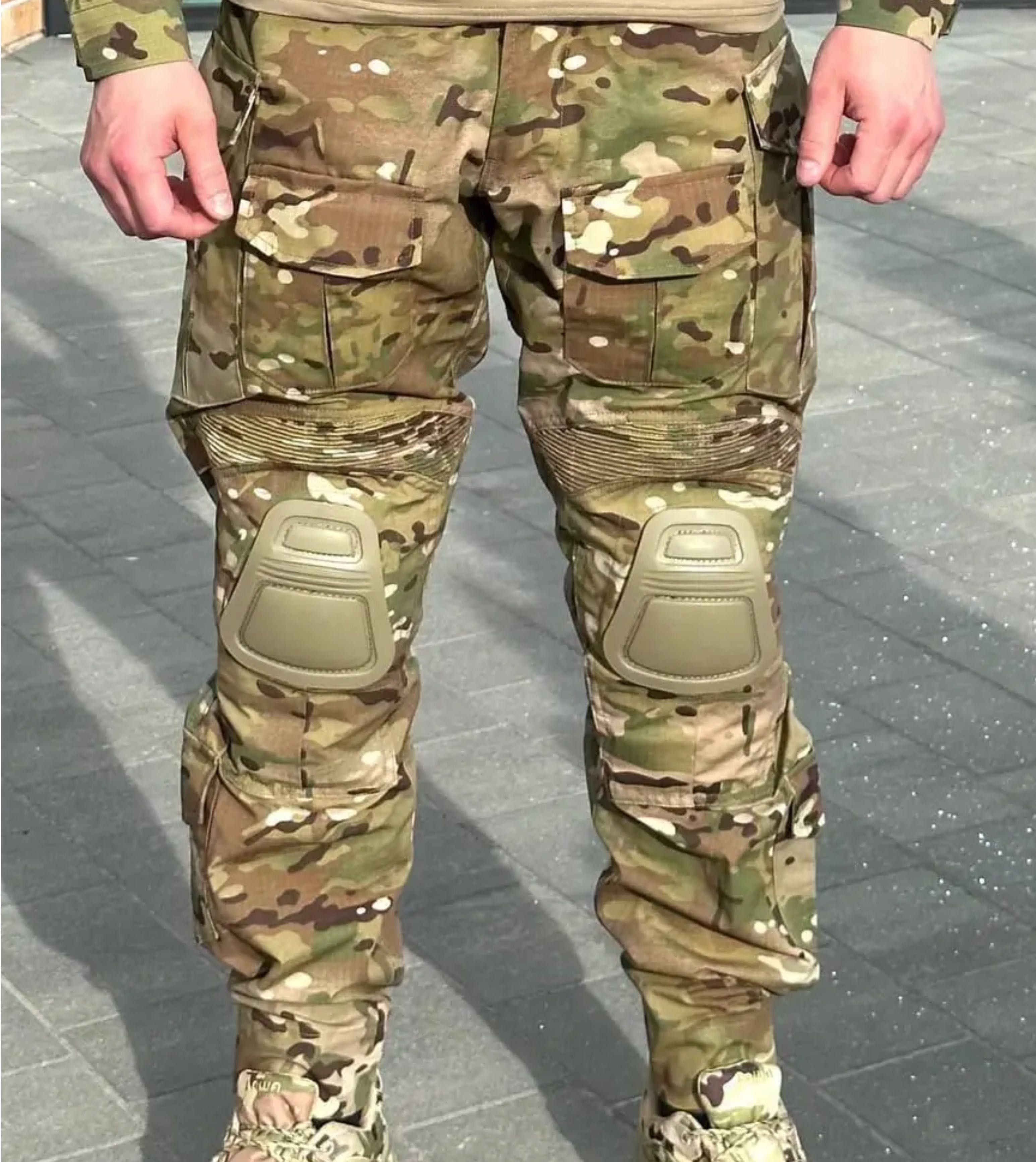 Військові штани Idogear G3 тактичні мультикам з наколінниками камуфляж