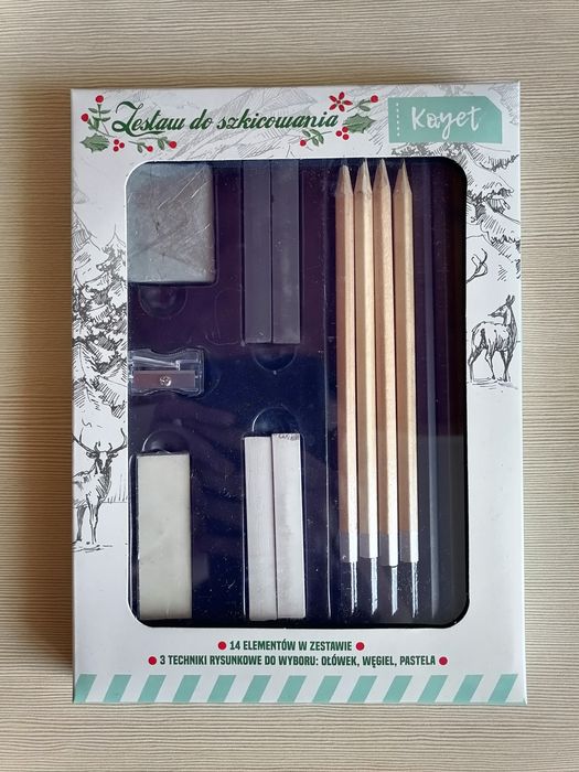 zestaw do szkicowania artystyczny kayet ołówek węgiel pastela