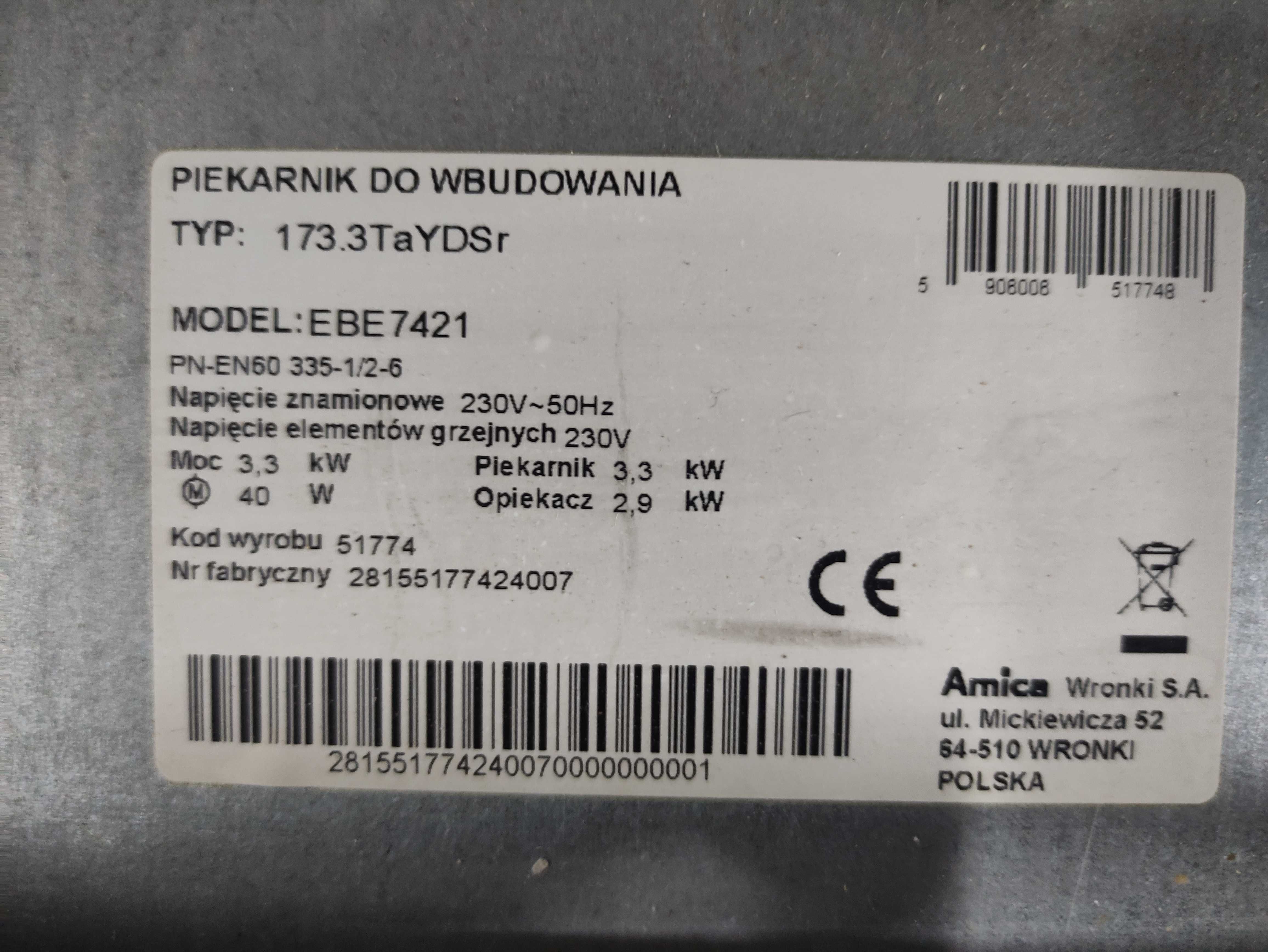 Sprzedam piekarnik Amica oraz płytę Bosch