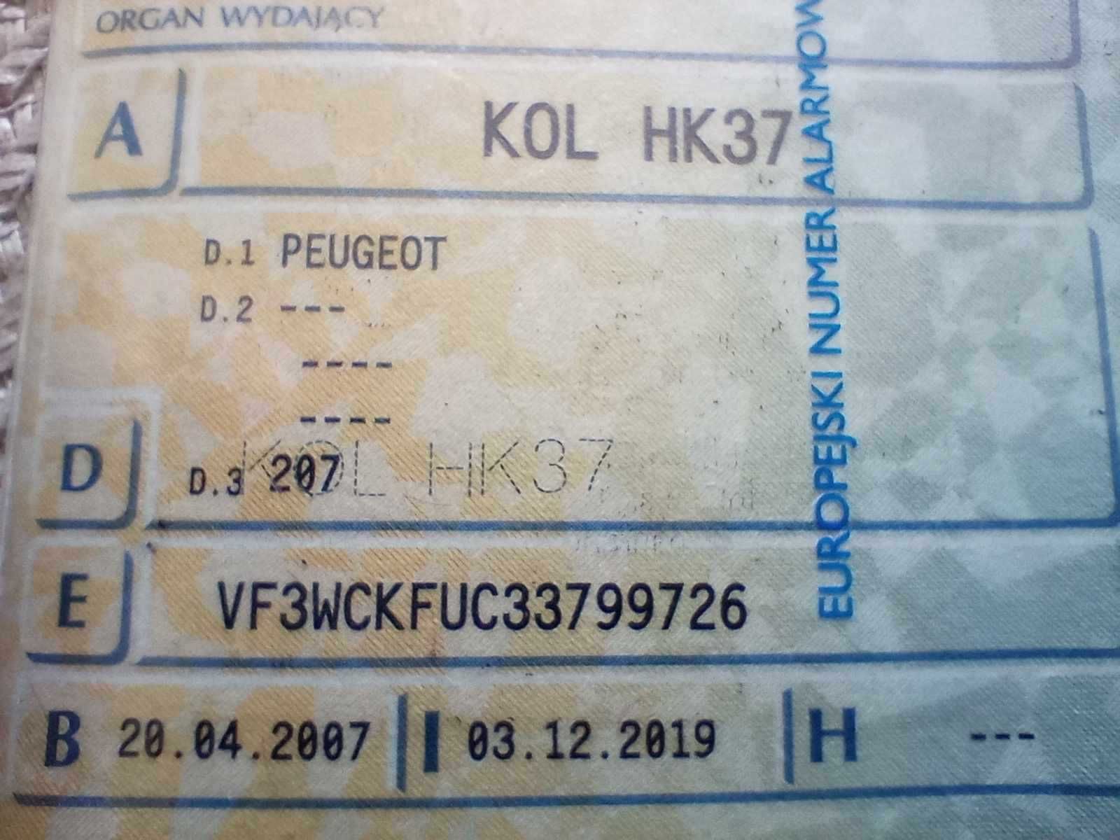 Peugeot 207 1.4 benzyna Piękny złoty kolor Jeden właściciel 10 lat