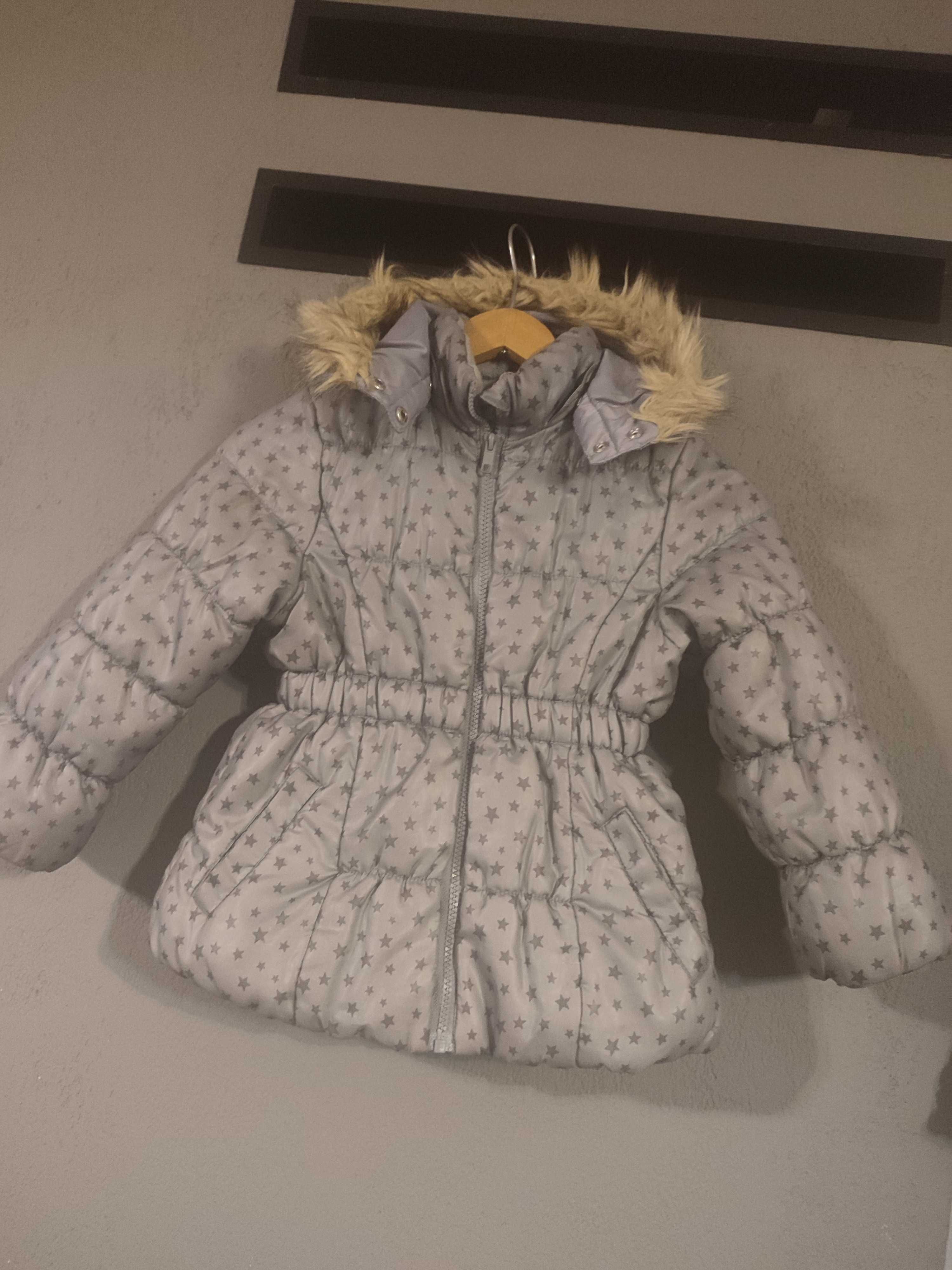 H&M hm kurtka zimowa parka długa kurteczka płaszcz płaszczyk 104