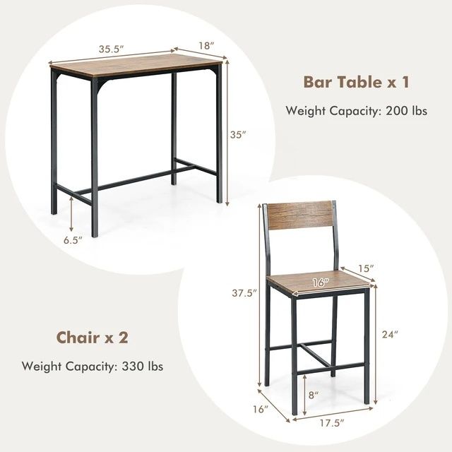 Stół z 2 krzesłami