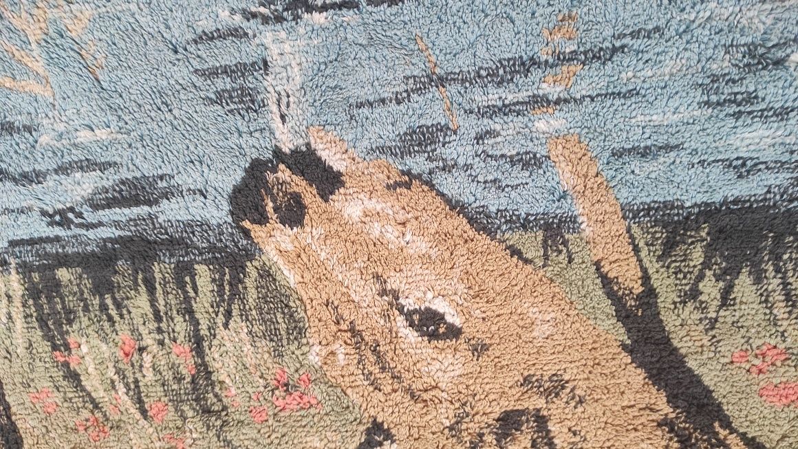 Продам плюшевий килим з оленями ретро