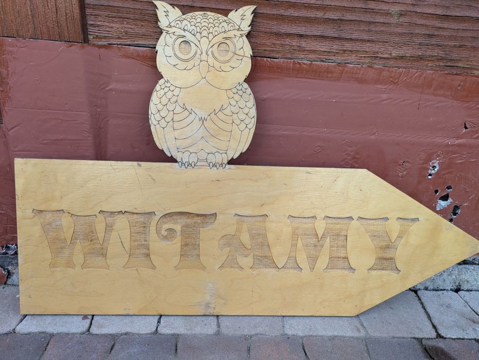 Tabliczka WITAMY , Welcome, Sowa