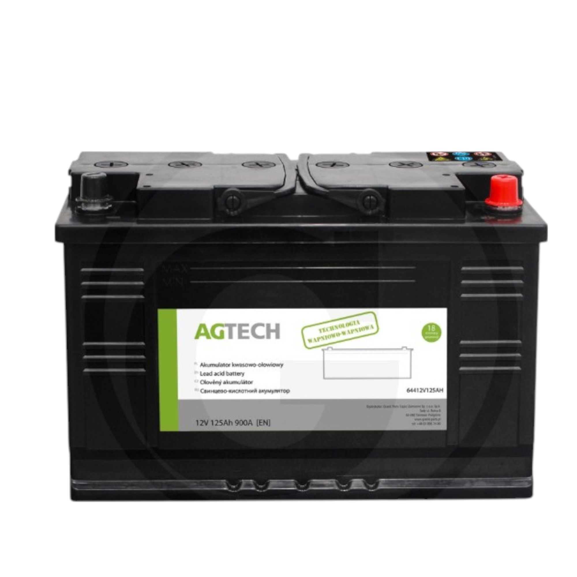 AKUMULATOR 12V 125AH 900A Agtech Solidny Nowy Wysyłka FV