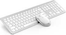 Bezprzewodowa Klawiatura i Mysz Cienka z Akumulatorem, Cicha AZERTY