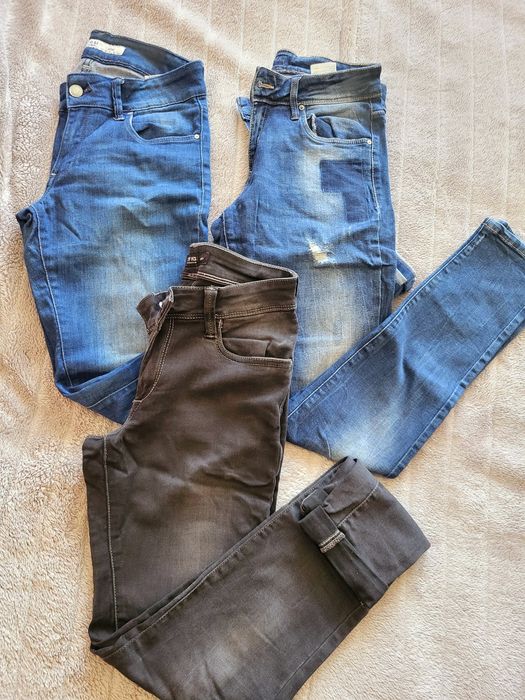 3 pares calças ganga senhora tamanho 34 tiffosi