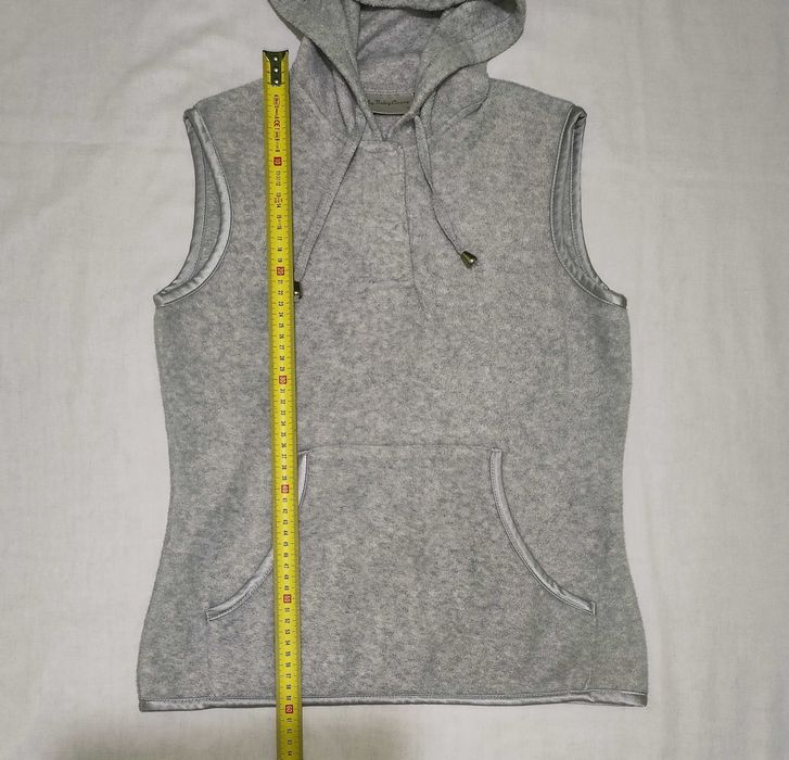 Bezrękawnik szary z kapturem Kamizelka r.10