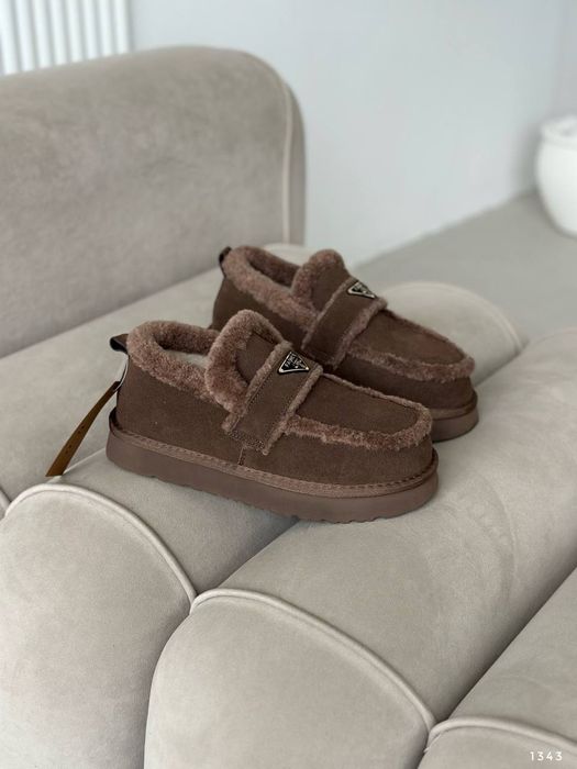 Лофери шоколад зима натуральна замша