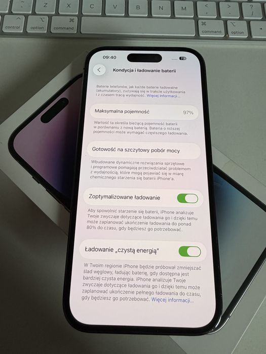 iPhone 14 Pro 128gb Deep Purple Idealny Oryginlana Bateria 97%