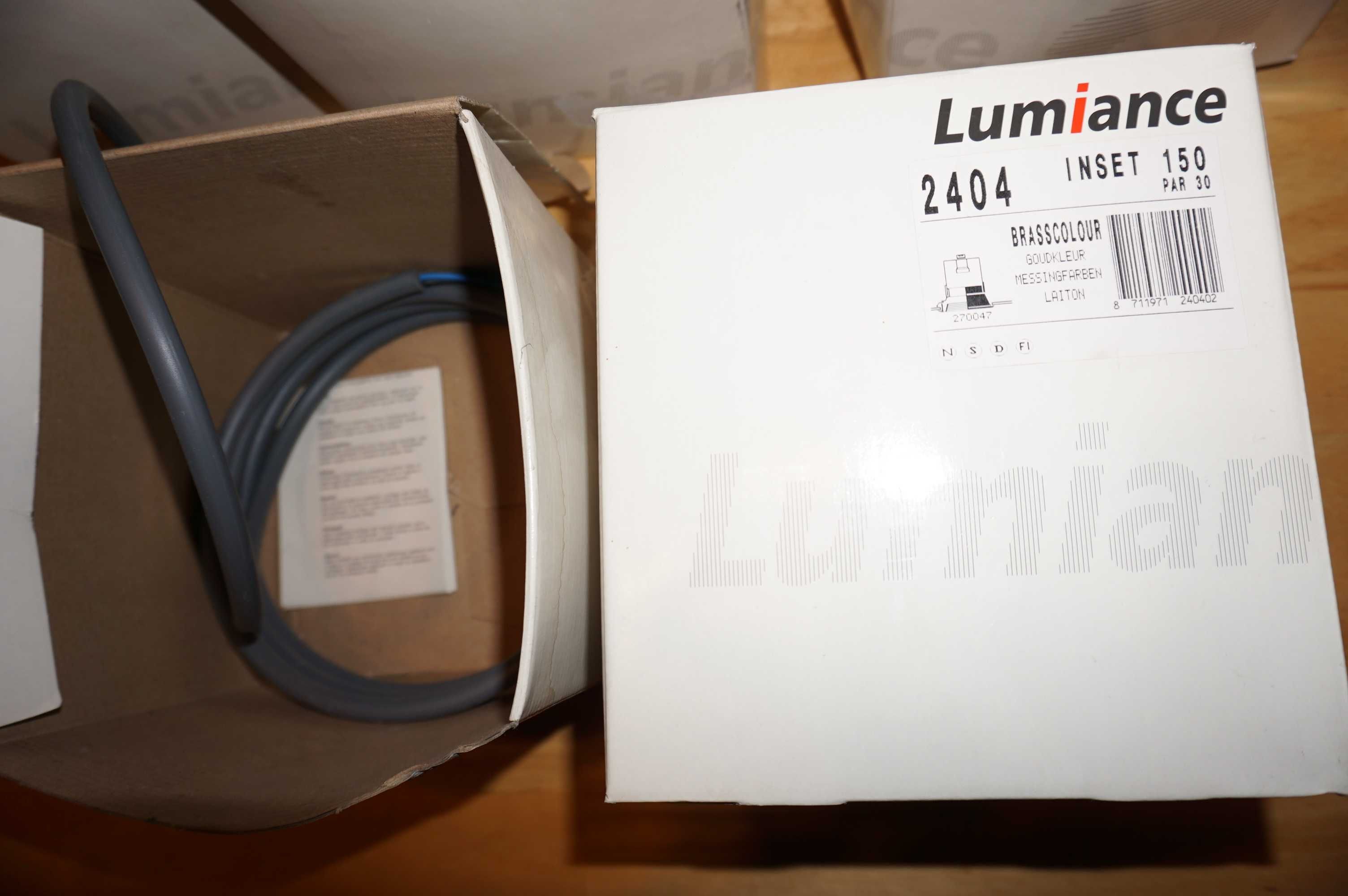 Lampy downlight dosufitowe Lumiance białe złote 100zł 5 szt.