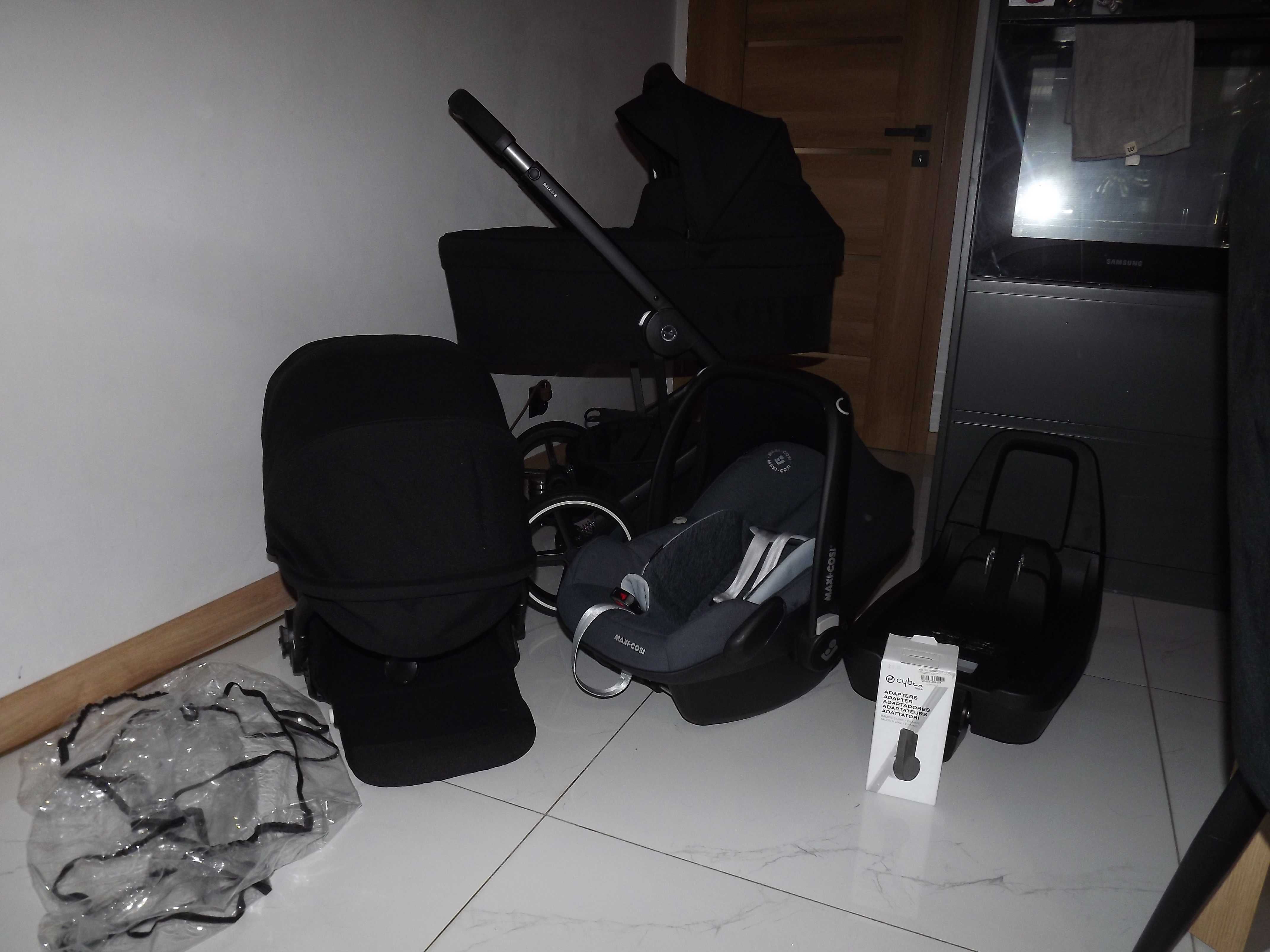 Cybex balios s lux deep black 3w1 plus Baza i fotelik cybex