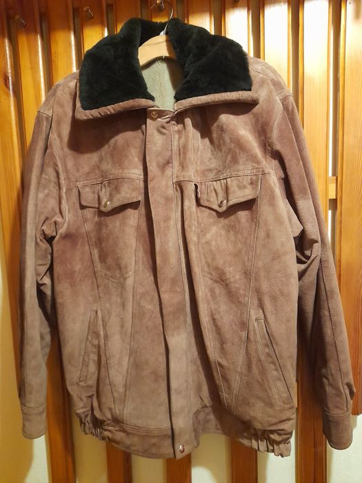 Kurtka męska skórzana zamszowa vintage