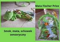 Zestaw dla niemowląt - Mata Fischer Price+ smok -mata, schowek sensory