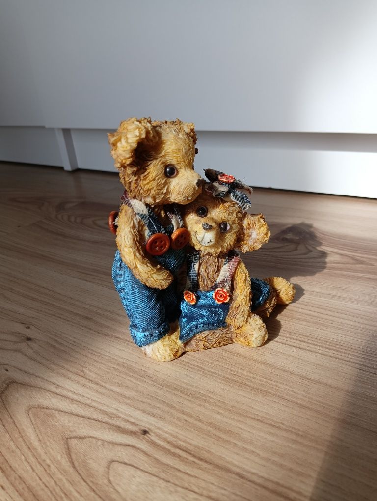 Ozdoba ceramiczna 'Przytulające się misie' Vintage