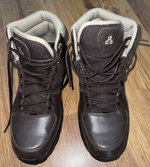 Buty skórzane Nike ACG Manoa brązowe