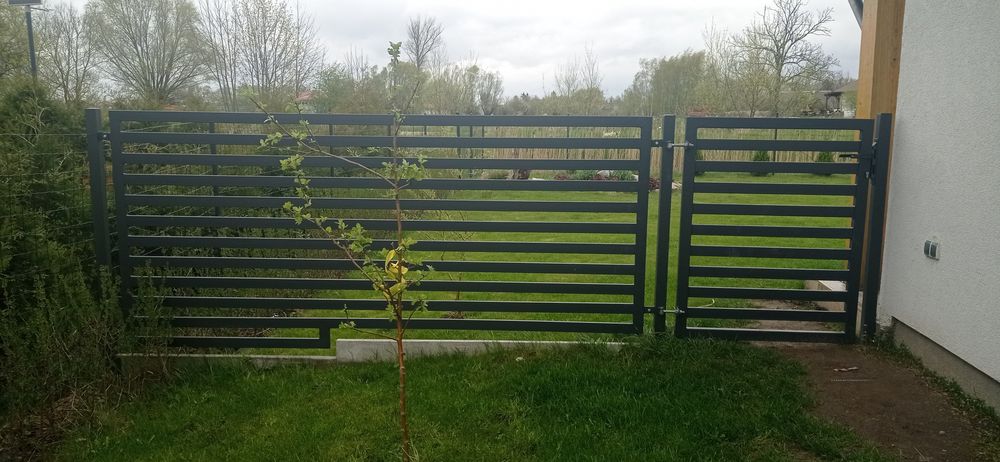 brama + furtka + panel ogrodzeniowy nowoczesny