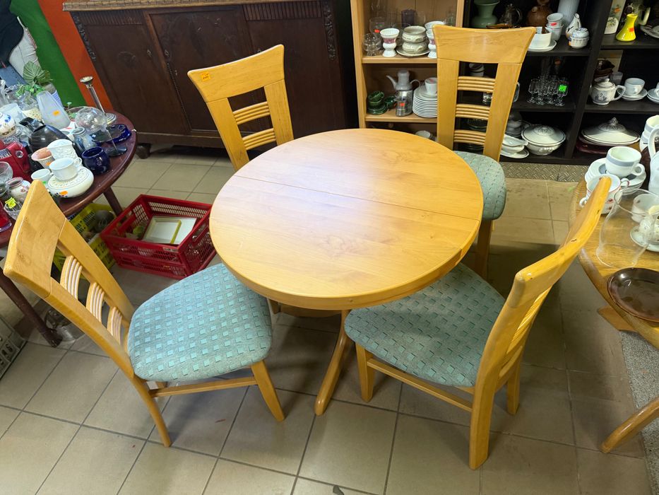 Stół okrągły rozkładany + 4 krzesła z Niemiec DOWÓZ DO DOMU