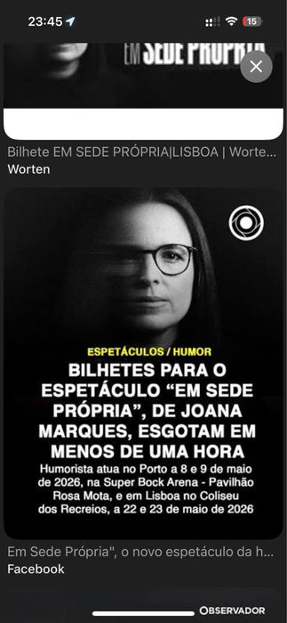 Bilhete Joana Marques