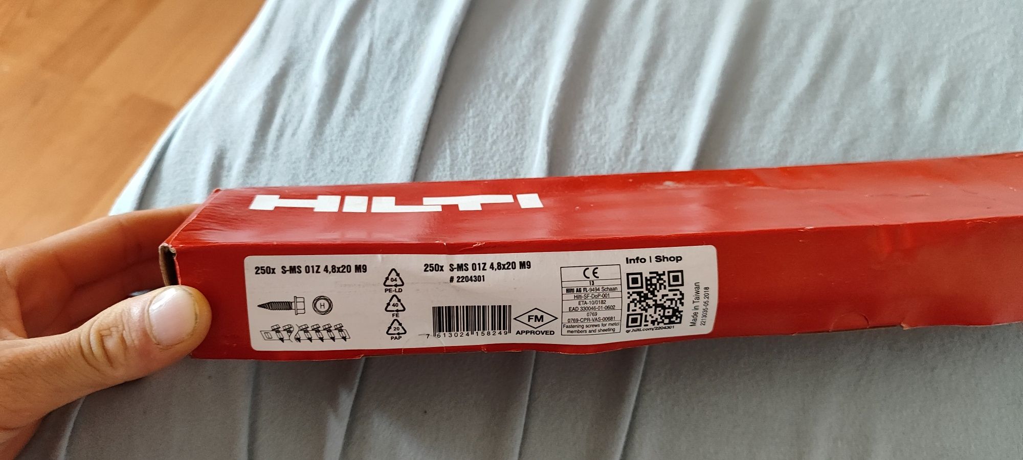 20 paczek Blachowkręty Hilti 4.8x20 250szt. Pojedynczo 120zl