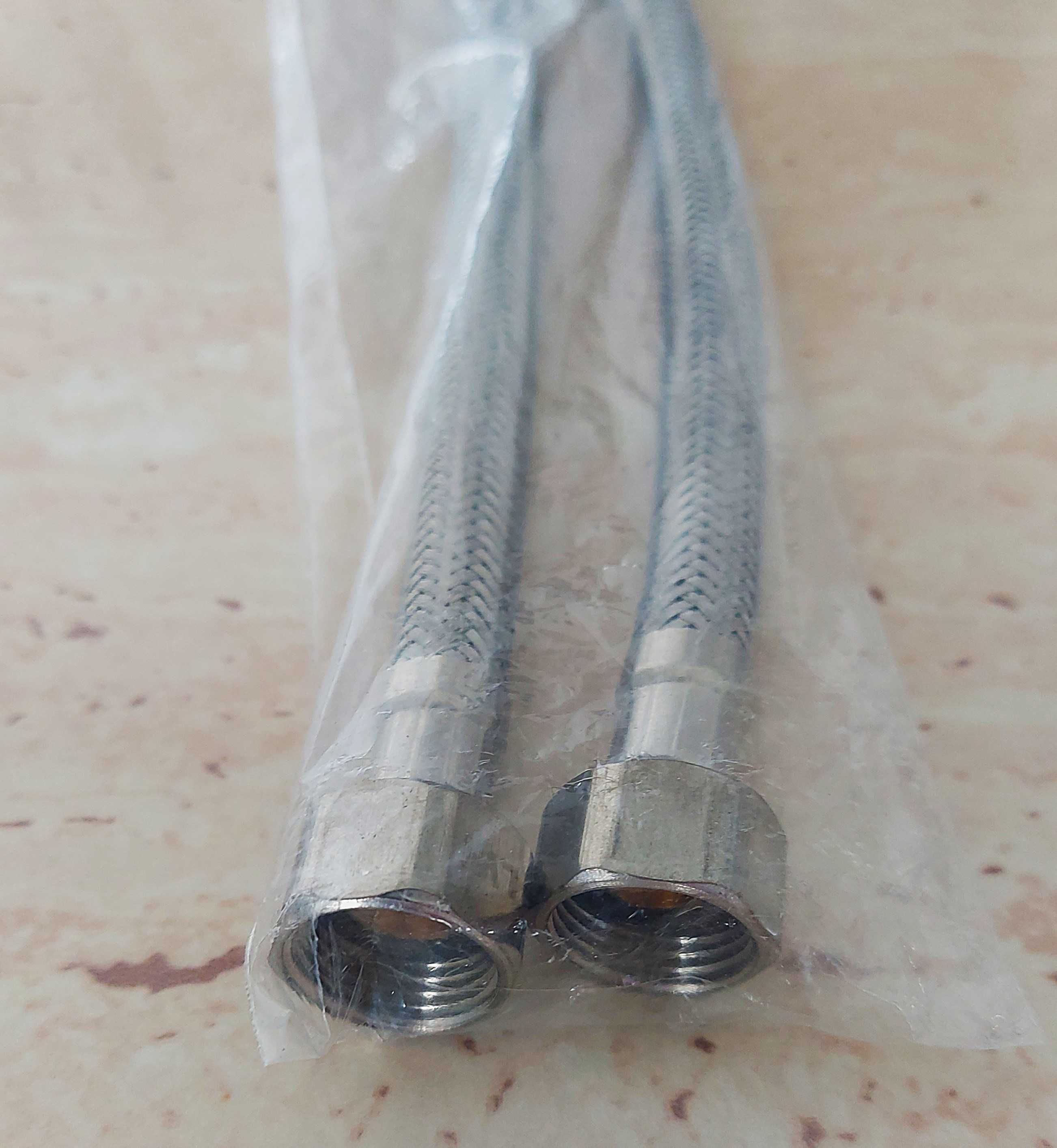 wężyk przyłączeniowy stalowy w oplocie do baterii 40 cm GW1/2"x1/2"GW