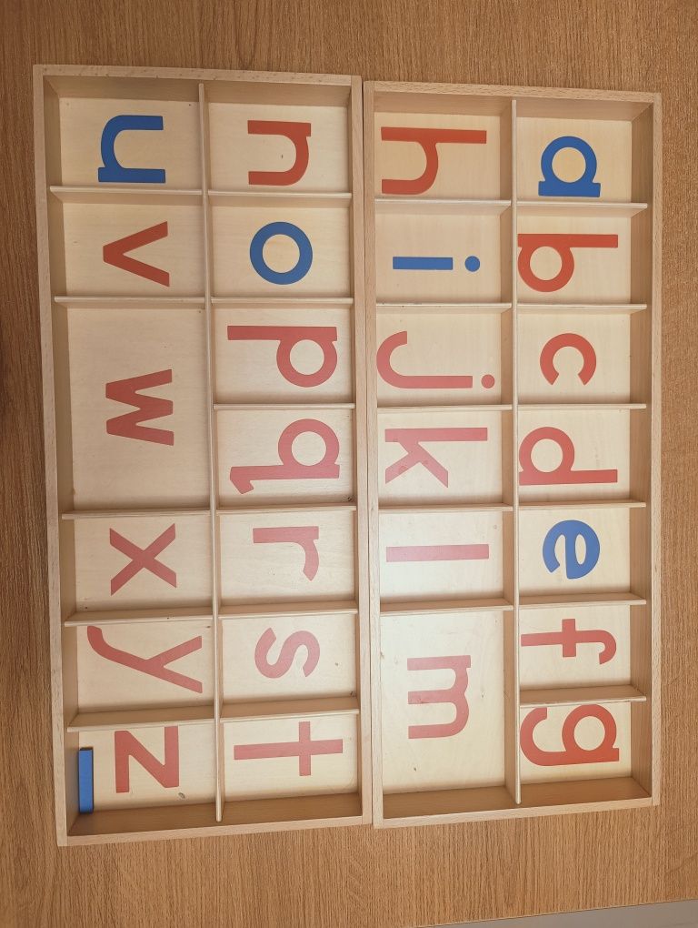 Alfabet drewniane duże literki Montessori