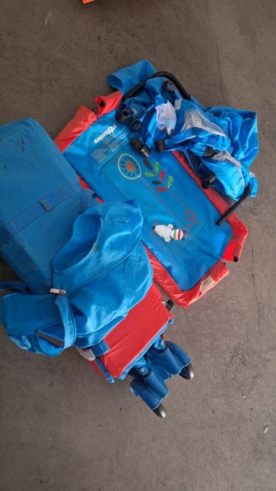 Cama de viagem/parque com 2 alturas, abertura, chão rígido,  mudador