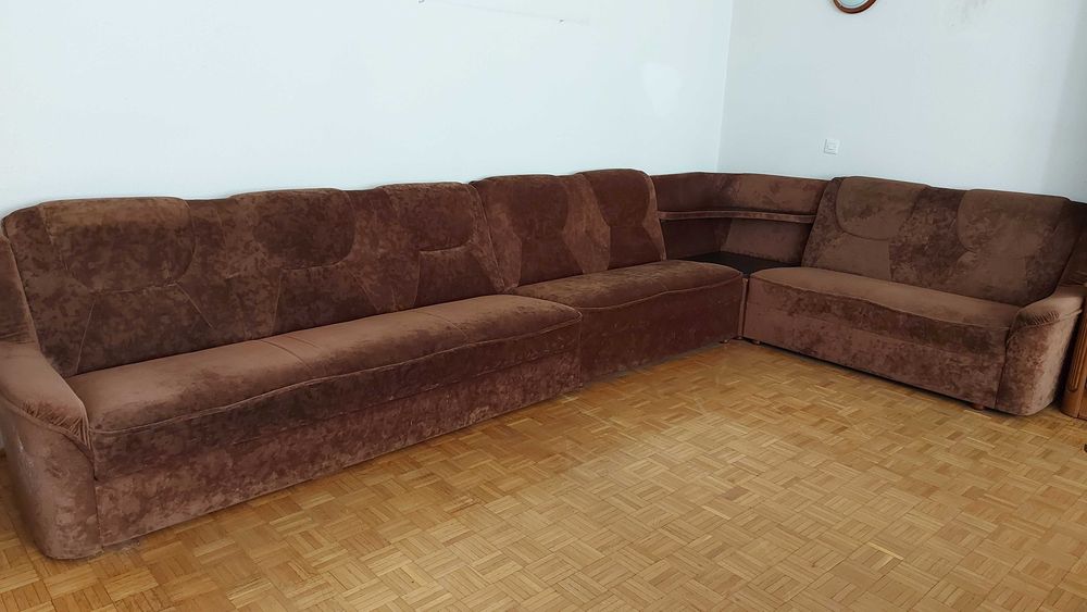 Duży narożnik z funkcją spania -  komplet 3 sof