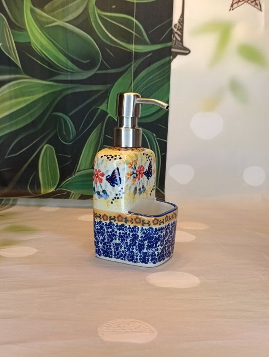 Dozownik ceramiczny butelka na mydło.super unikat ceramika Bolesławiec