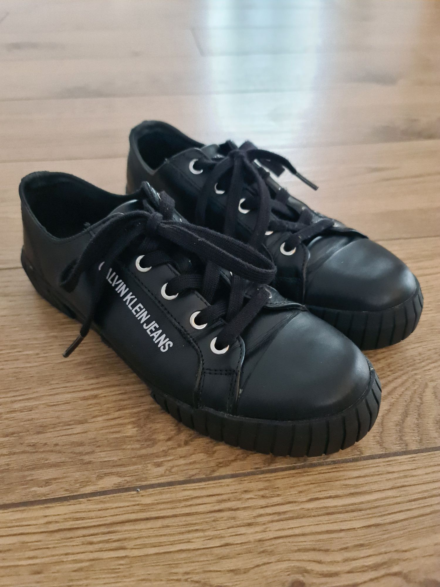 Trampki sneakersy tenisówki buty Calvin Klein skórzane skóra naturalna