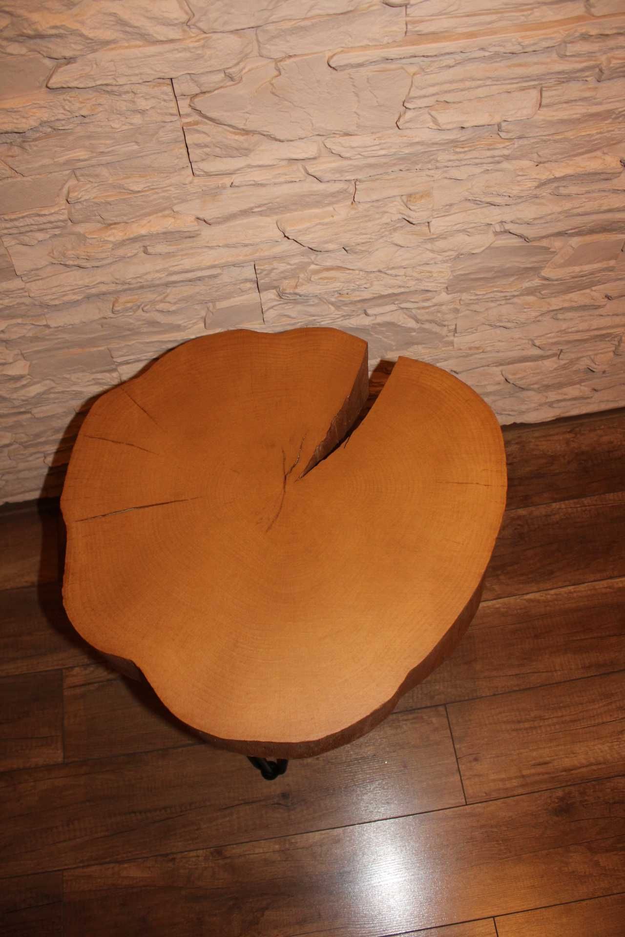 TANIO! Solidny stolik kawowy,nocny,51x49 cm,buk,loft,nogi Harpin Legs