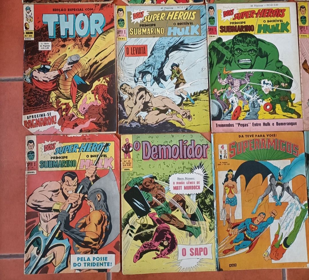 35 Liv. Ebal, Thor, Hulk, Demolidor, T. Titã, P. Submarino, Etc