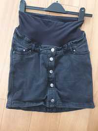Spódnica ciążowa krótka jeansowa H&M Mama czarna rozmiar 36