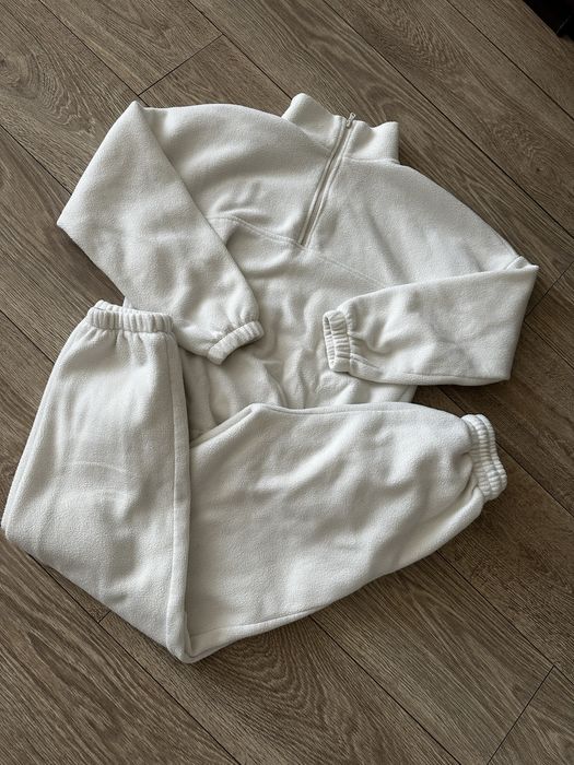 Молочный флисовый костюм теди