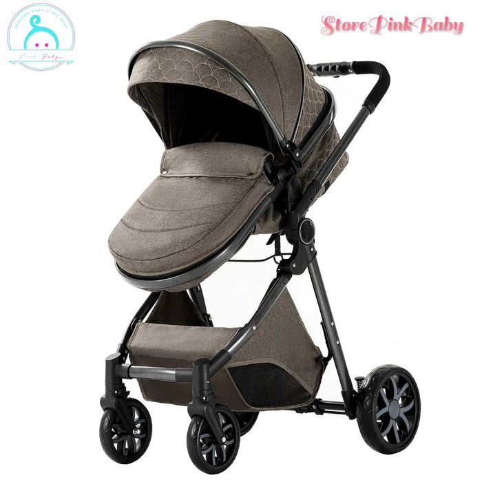 Carrinho de bebé 3 em 1 PinkBaby - LUXUS MAGIC  - Chocolate Gold