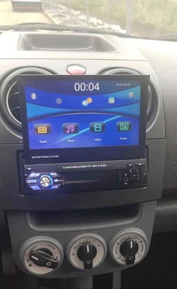 Auto Rádio 1 Din com Ecrã Rebatível (GPS-Mirror Link, Bluetooth, ect)