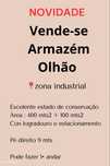 Vende-se Armazem Olhão