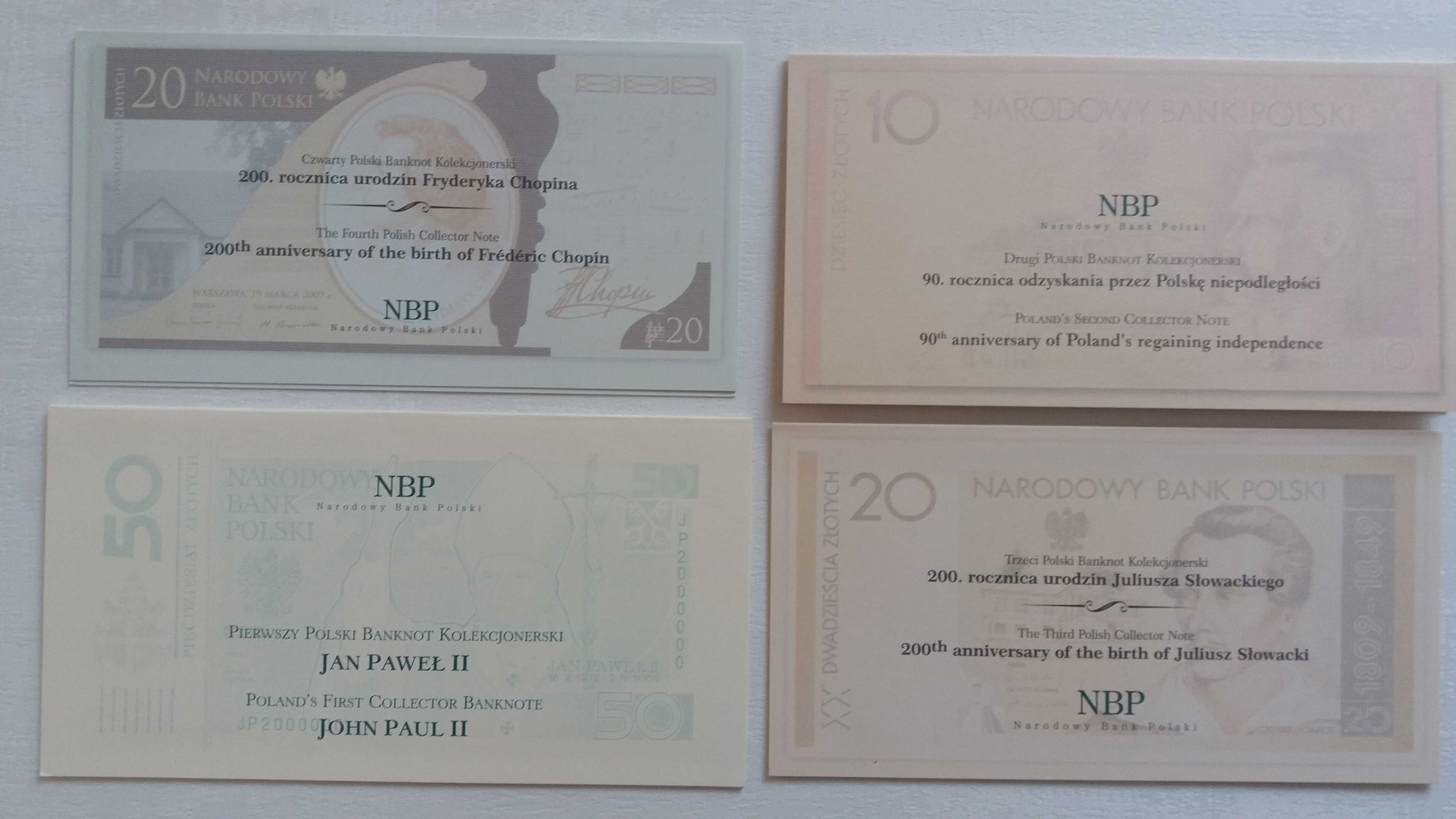 Banknoty kolekcjonerskie NBP, stan idealny - najtańszy komplet