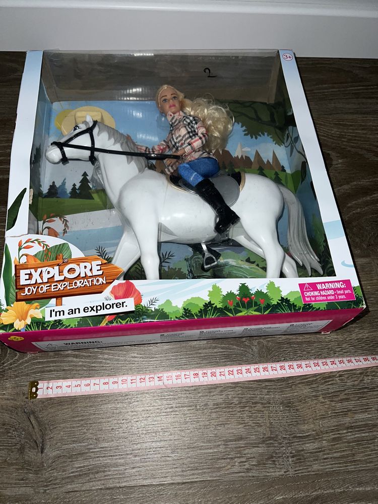 Кукла Барби с лошадью наездница