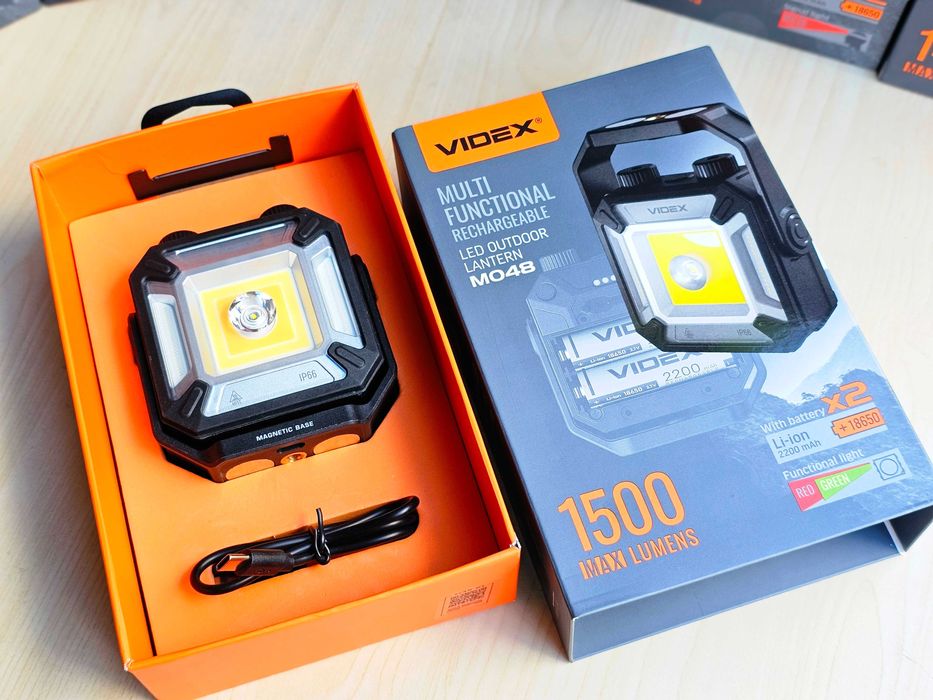 VIDEX VLF-M048 1500Lm портативний ліхтарик; Захист від води та падінь!
