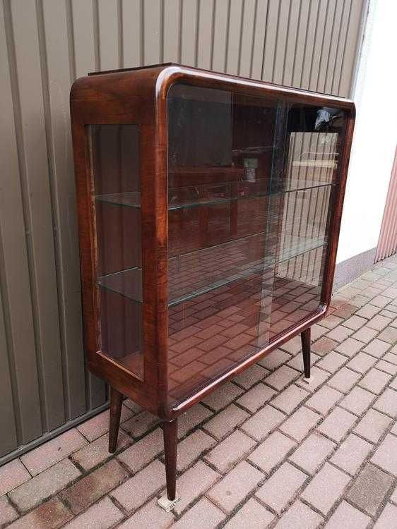 Witryna Biblioteka ART-DECO Orzech Zgrabna Stara Antyk Po Renowacji.