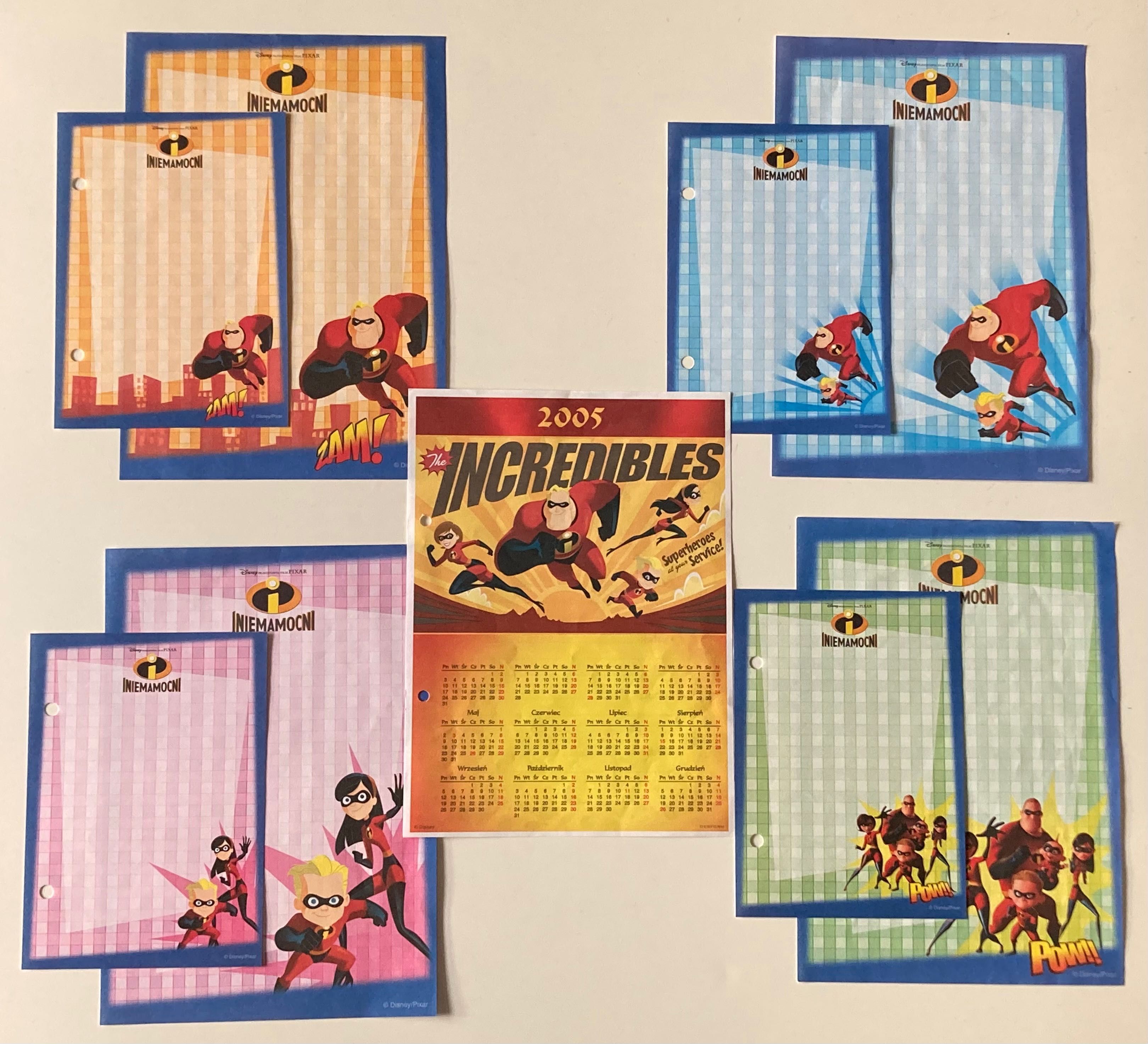 Karteczki do segregatora. Iniemamocni. The Incredibles. Disney.