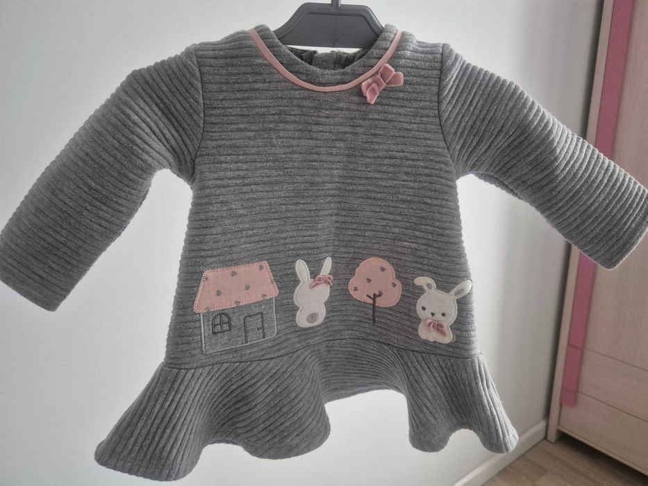 Ciepłe ubranka na zimę dla dziewczynki 74 zestaw